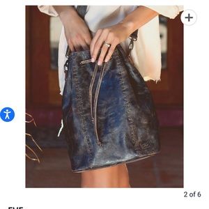 Bed Stu black distressed barrel bag